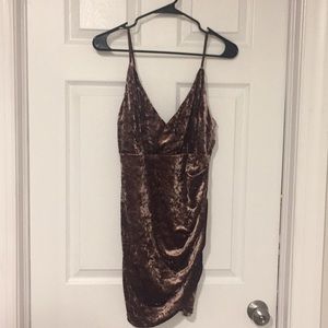 Crushed velvet mini dress